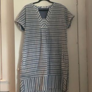 Blue striped dress